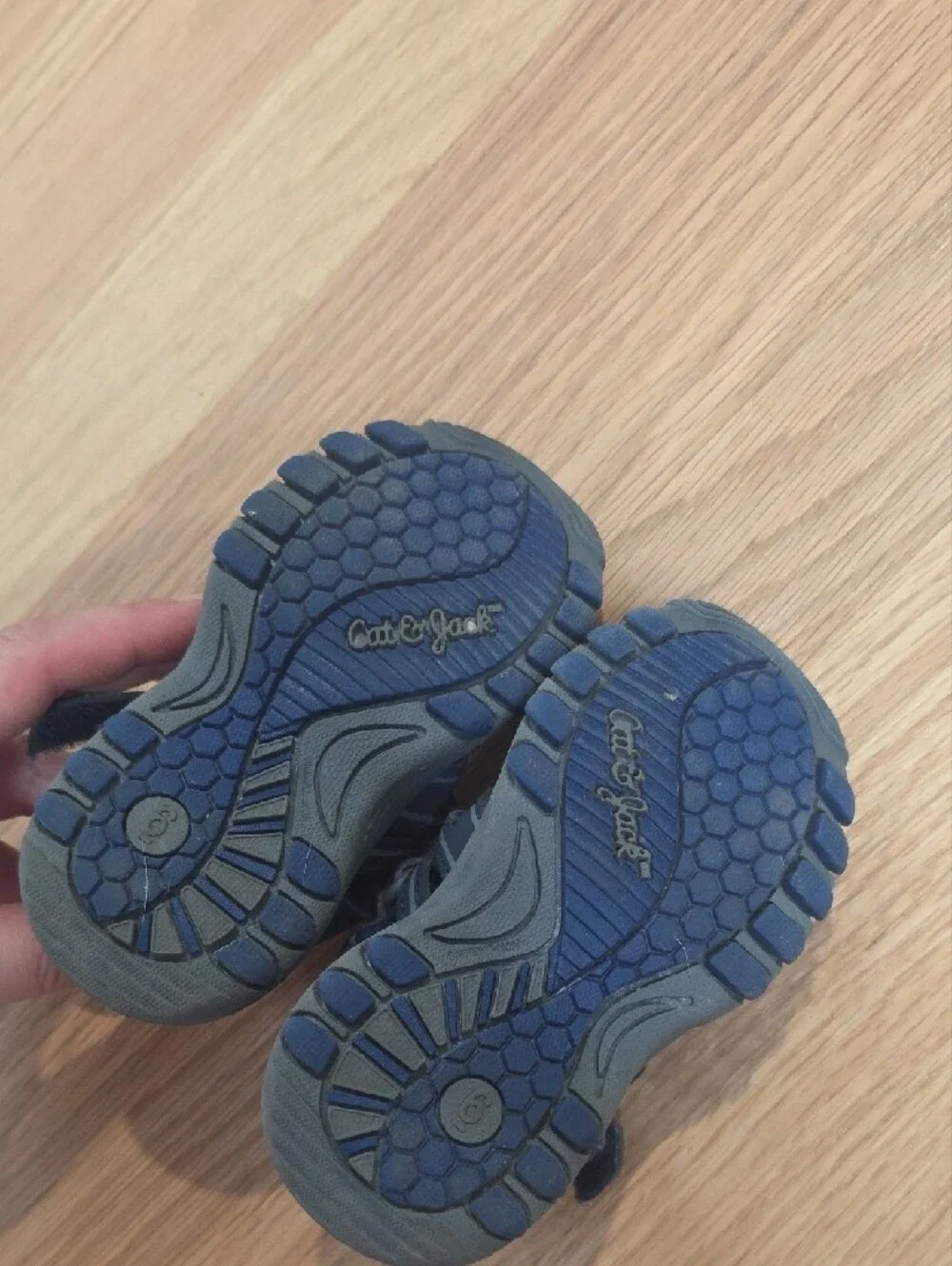 Cat & Jack Navy and Neon Yellow Kids Sport Sandals